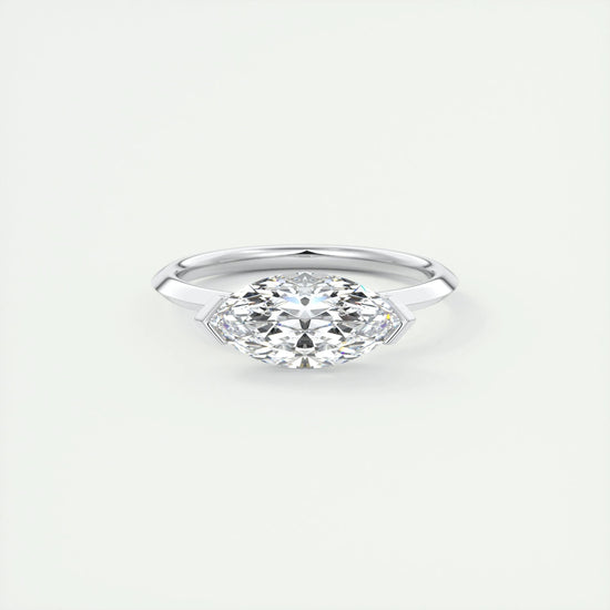 2 CT Marquise Half Bezel CVD F/VS1 Diamond Engagement Ring 1