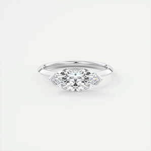 2 CT Marquise Half Bezel CVD F/VS1 Diamond Engagement Ring 1