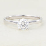 0.88 CT Round Shaped Moissanite Solitaire Engagement Ring 1