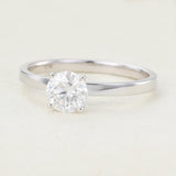 0.88 CT Round Shaped Moissanite Solitaire Engagement Ring 3