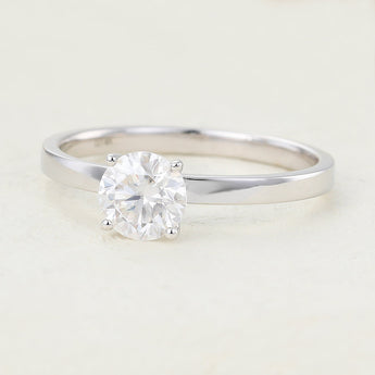 0.88 CT Round Shaped Moissanite Solitaire Engagement Ring 3