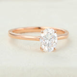 1.33 CT Oval Shaped Moissanite Solitaire Engagement Ring 2