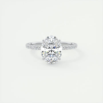 2 CT Oval Solitaire CVD F/VS1 Diamond Engagement Ring 1