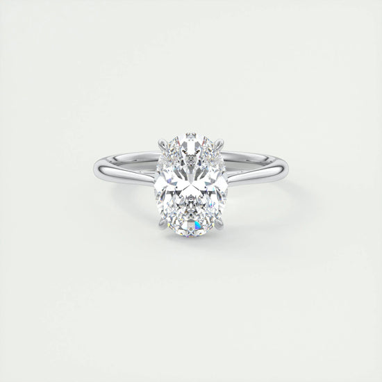 2 CT Oval Solitaire CVD F/VS1 Diamond Engagement Ring 1