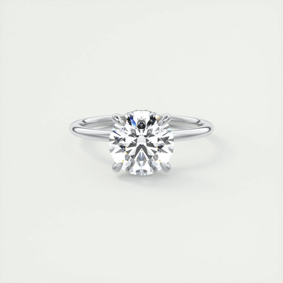 2 CT Round Hidden Halo CVD F/VS1 Diamond Engagement Ring 1