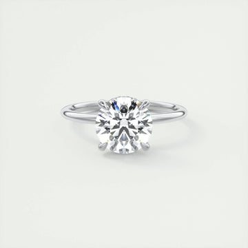 2 CT Round Hidden Halo CVD F/VS1 Diamond Engagement Ring 1