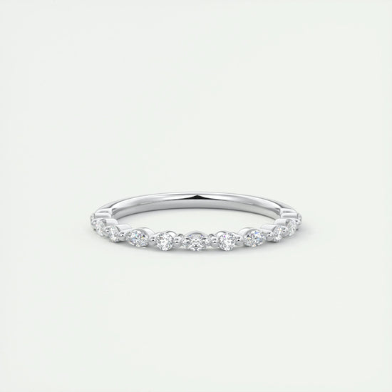0.32 CT Marquise & Round Multi Stones CVD EF/VVS Diamond Wedding Band 1