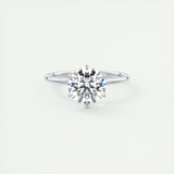 2.0 CT Round Cut Solitaire Moissanite Engagement Ring 1