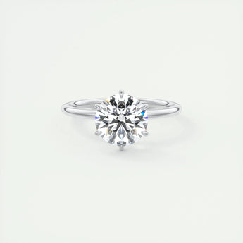 2.0 CT Round Cut Solitaire Moissanite Engagement Ring 1