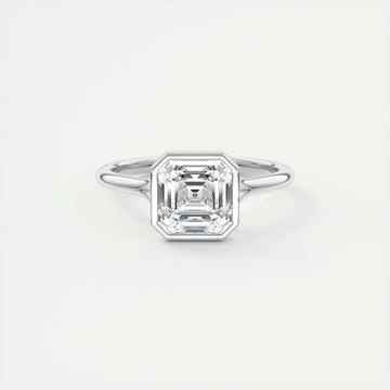 2 CT Asscher Bezel CVD F/VS1 Diamond Engagement Ring 1