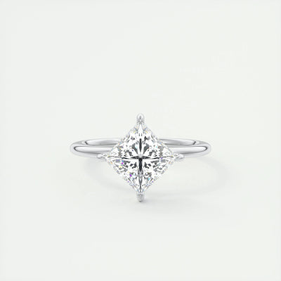 2 CT Princess Solitaire CVD F/VS1 Diamond Engagement Ring 1