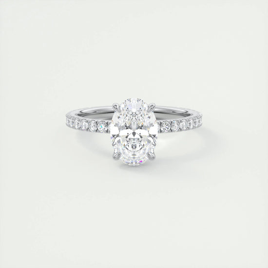 1.5 CT Oval Solitaire CVD F/VS1 Diamond Engagement Ring 1