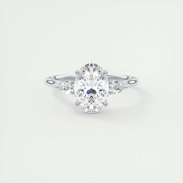 1.91 CT Oval Cut Three Stone Moissanite Engagement Ring 1