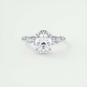 1.91 CT Oval Cut Three Stone Moissanite Engagement Ring 1