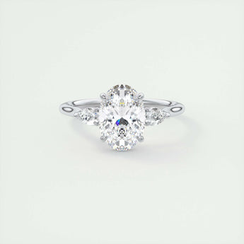 1.91 CT Oval Cut Three Stone Moissanite Engagement Ring 1