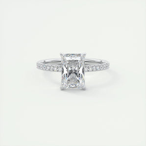 2 CT Radiant Solitaire CVD F/VS1 Diamond Engagement Ring 1