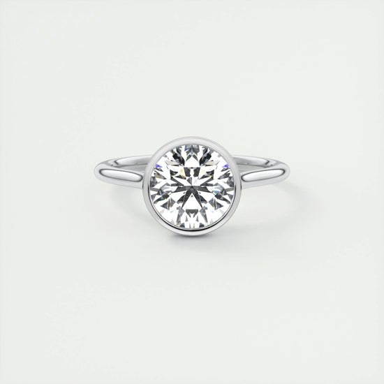 2 CT Round Bezel CVD F/VS1 Diamond Engagement Ring 1