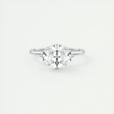 1.91 CT Oval Solitaire Hidden Halo Moissanite Engagement Ring 1