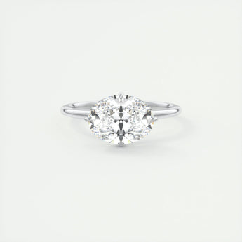 1.91 CT Oval Solitaire Hidden Halo Moissanite Engagement Ring 1