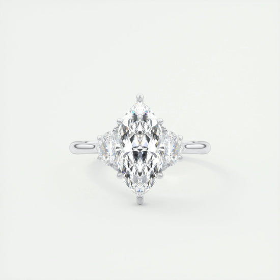 1.98 CT Marquise Cut Three Stone Moissanite Engagement Ring 1