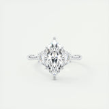 1.98 CT Marquise Cut Three Stone Moissanite Engagement Ring 1