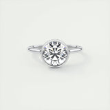 2.0 CT Round Bezel Solitaire Moissanite Engagement Ring 1