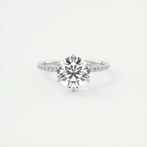 2.0 CT Round Cut Solitaire Pave Moissanite Engagement Ring 1