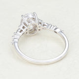 1.33 CT Oval Shaped Moissanite Pave Setting Engagement Ring 5