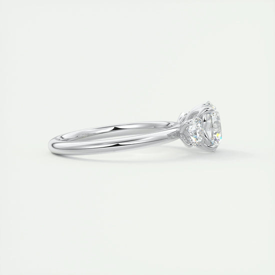 1.5 CT Round 3 Stones CVD F/VS1 Diamond Engagement Ring 2