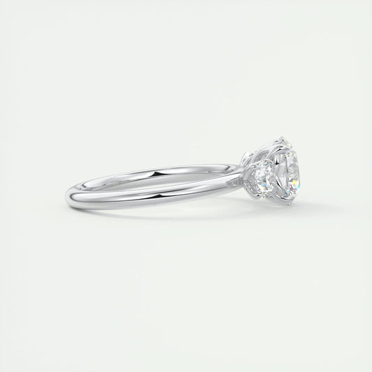 1.5 CT Round 3 Stones CVD F/VS1 Diamond Engagement Ring 2