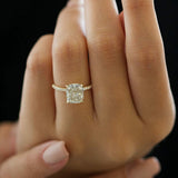 3.25 CT Cushion Solitaire & Pave Moissanite Engagement Ring 2