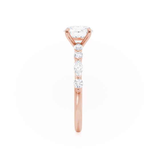 0.90 CT Oval Shaped Moissanite Solitaire With Pave Setting Engagement Ring 2