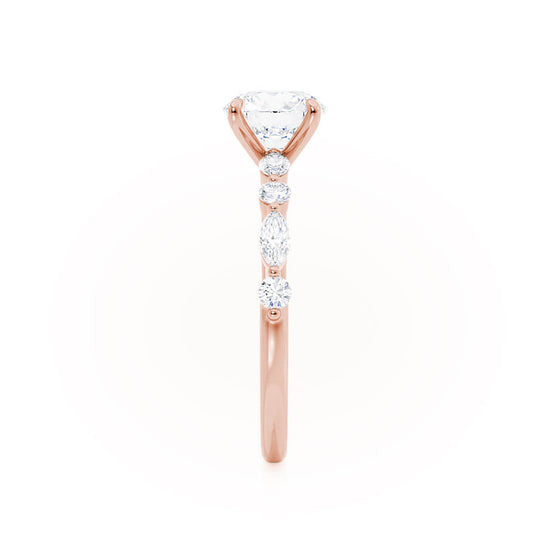 0.90 CT Oval Shaped Moissanite Solitaire With Pave Setting Engagement Ring 4