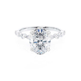 0.90 CT Oval Shaped Moissanite Solitaire Style Engagement Ring 1