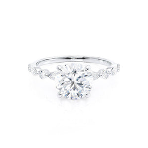 1.0 CT Round Shaped Moissanite Solitaire Pave Style Engagement Ring 1