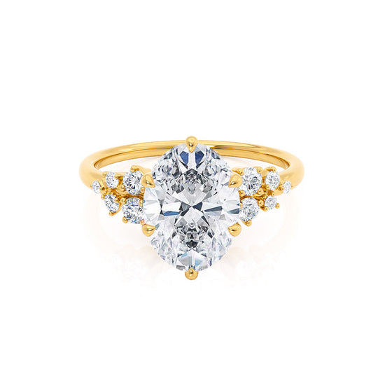 2.52 CT Oval Shaped Moissanite Cluster Style Engagement Ring 1