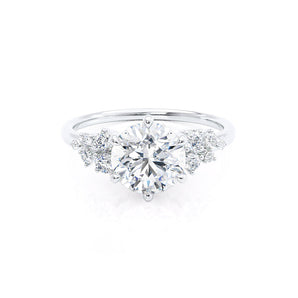 1.0 CT Round Shaped Moissanite Cluster Style Engagement Ring 1