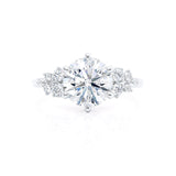 1.0 CT Round Shaped Moissanite Cluster Style Engagement Ring 2