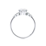 1.0 CT Round Shaped Moissanite Cluster Style Engagement Ring 4