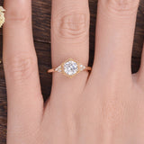 1.60 CT Round Cut Vintage Art Deco Moissanite Engagement Ring 2