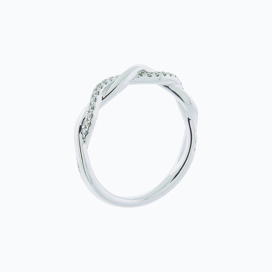 0.13 CT Round Twisted CVD EF/VS1 Diamond Wedding Band 2