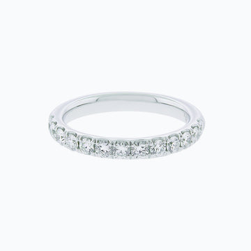 0.73 CT Round Half Eternity CVD EF/VS1 Diamond Wedding Band 1