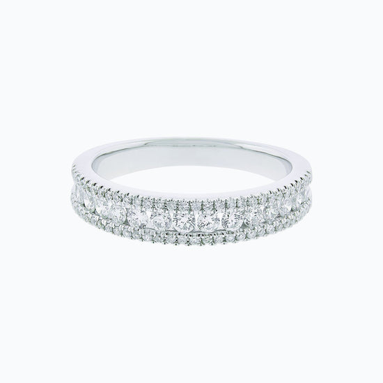 0.70 CT Round Micro Pave CVD EF/VS1 Diamond Wedding Band 1