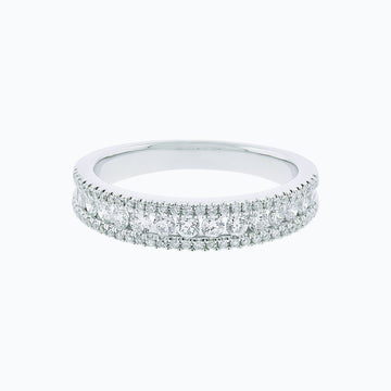 0.70 CT Round Micro Pave CVD EF/VS1 Diamond Wedding Band 1