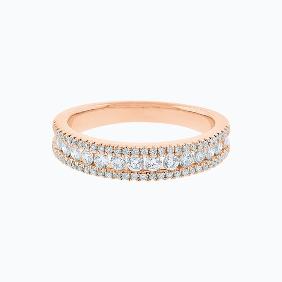 0.70 CT Round Micro Pave CVD EF/VS1 Diamond Wedding Band 3