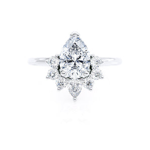1.20 CT Pear Shaped Moissanite Cluster Style Engagement Ring 2