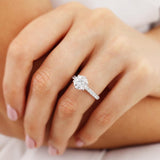 1.90 CT Round Shaped Moissanite Solitaire Pave Style Engagement Ring 1