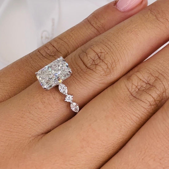 4 CT Radiant Solitaire CVD G/VS Diamond Engagement Ring 8