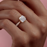 2.15 CT Cushion Cut Milgrain Pave Moissanite Engagement Ring 8