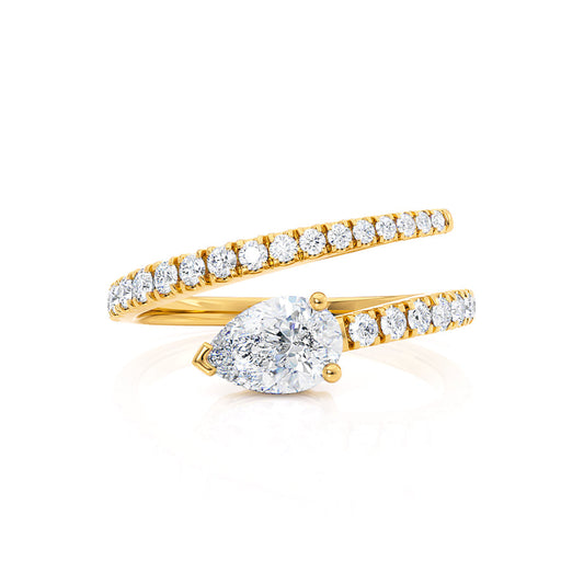 1.20 CT Pear Shaped Moissanite Split Shank Style Wedding Band 2